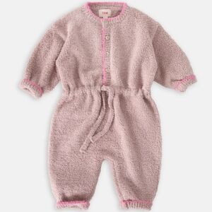 7 AM Pink Baby Jumpsuit with Button Details